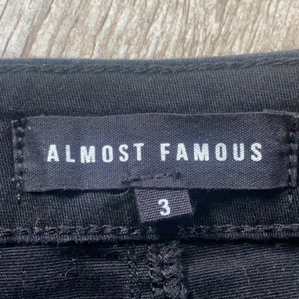 Almost Famous Black Denim Button Down Mini Skirt - Picture 6 of 8